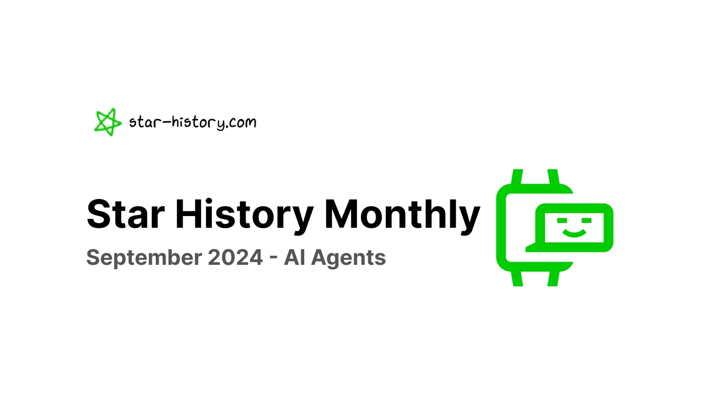 Star History Monthly September 2024 | AI Agents